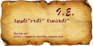 Igyártó Euniké névjegykártya